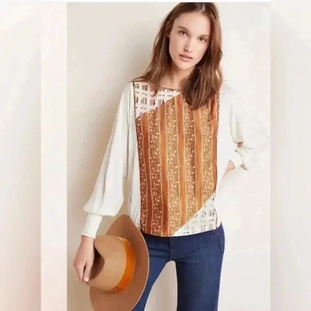 🍀 ANTHROPOLOGIE SAMMI SEQUINED TOP BY TINY SIZE XS